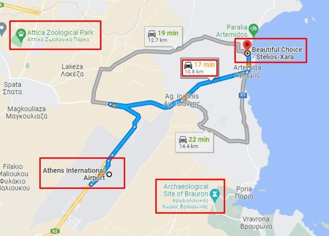 Beautiful Choice - Near Athens Airport - 50M From The Sea - Iq+ Apartment Artemida  Luaran gambar